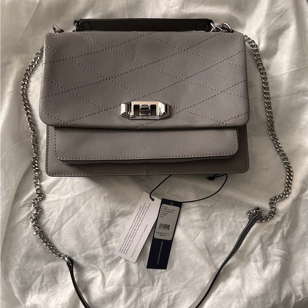 Quilted Gray Shoulder Bag
